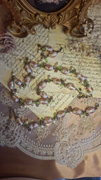Schmuckset – Halskette, Armband & Ohrringe mit Lampwork-Rosen & Glasperlen