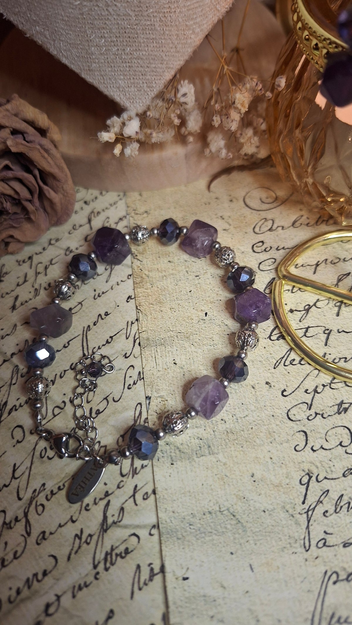 Amethyst Schmuckset – Halskette, Armband & Ohrringe