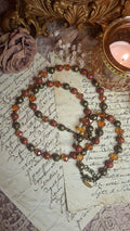 Terrakotta Perlen-Set – Halskette & Armband | Messing, Sandstein & Glasperlen