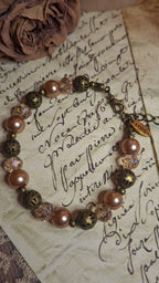 Rosé Perlen Schmuckset – Halskette, Armband & Ohrhänger | Messing & Wachsglasperlen