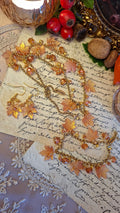 Herbstzauber mit Ahornblätter Schmuckset mit Glasblättern – Unikat
