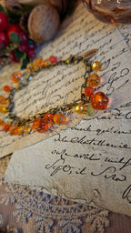 Armband Herbstzauber mit Kürbis-Glasperlen