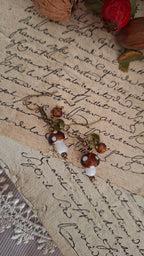 Waldzauber – Ohrringe mit Lampwork-Pilzen