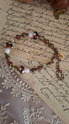 Waldzauber – Armband mit Lampwork-Pilzen